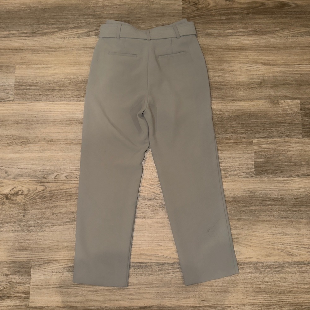 Wilfred Aritzia Grey High Waisted Tie Waist Straight Leg Trousers Size 6 - Picture 7 of 10